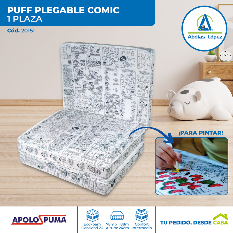 Puf para Colorear - 1 Plaza (88x188x10 cm)