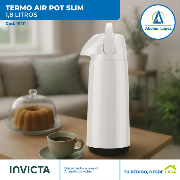 Termo Air Pot Slim Blanco de 1,8 Litros