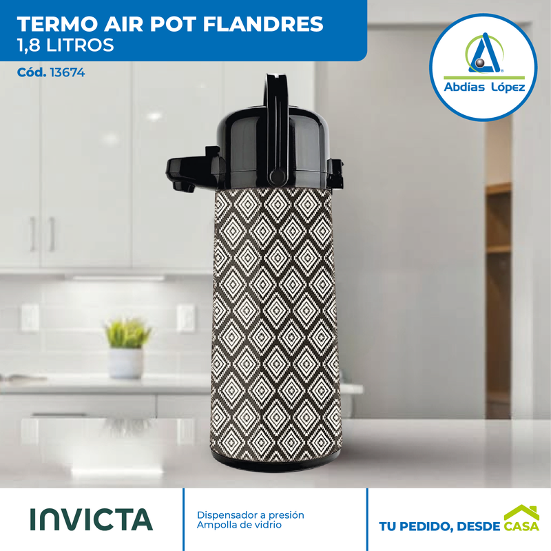 Termo Air Pot Flandres Decorado de 1,8 Litros