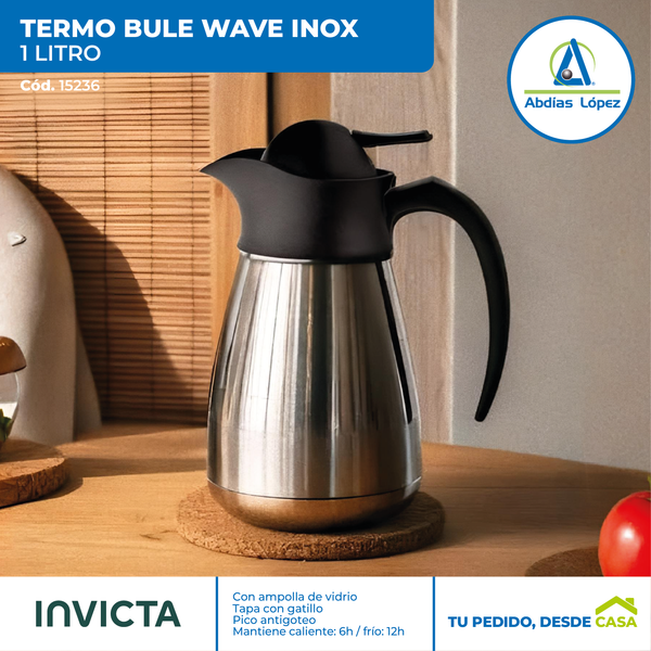 Termo Bule Wave Inox de 1 Litro
