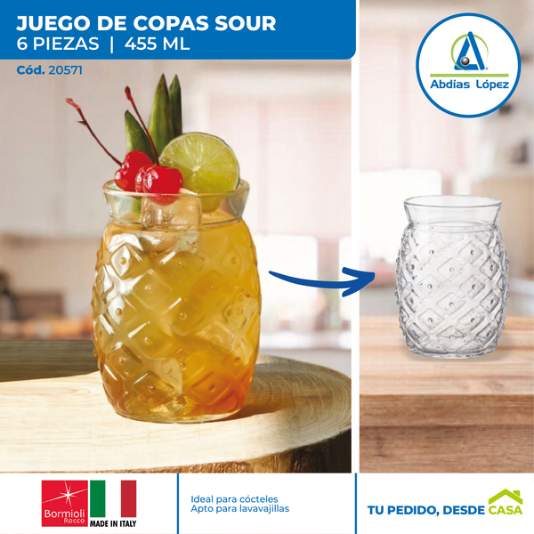 Juego de 6 Copas Sour Bartender