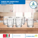 Juego de 6 Vasos de Vidrio Silk