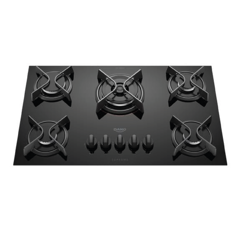 Cocina Encimera de 5 Hornallas Supreme Negra
