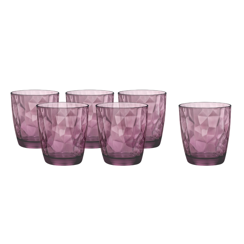 Juego de 6 Vasos de Vidrio Diamond