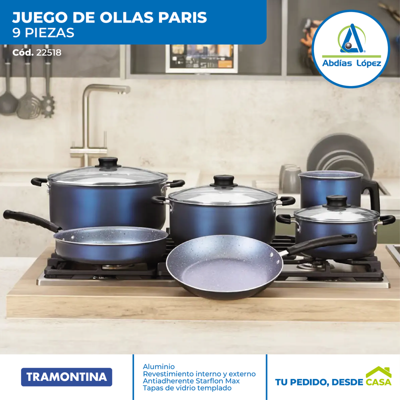Juego De Ollas - 9 Pzas