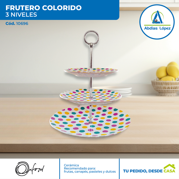 Frutero Colorido de 3 Niveles