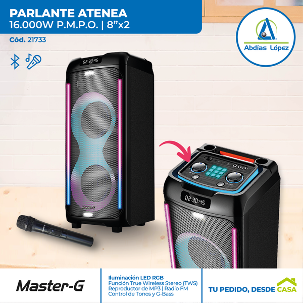 Parlante Bluetooth Atenea 8"x2