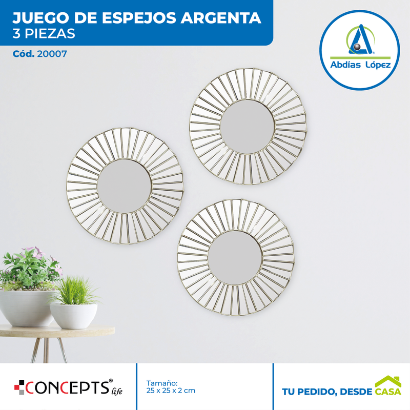 Juego de 3 Espejos Argenta