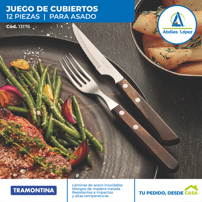 Juego Cubiertos para Asado de 12 pzas.