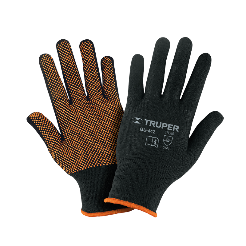 Guantes de Poliéster con Puntos de PVC talla M