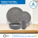 Vajilla Flat Gray de 16 piezas