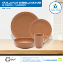 Vajilla Flat Estrella de Mar de 16 piezas