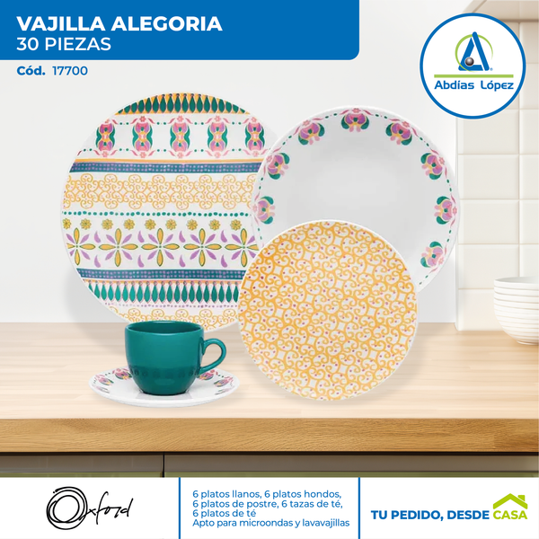 Vajilla de 30 Piezas Alegoria