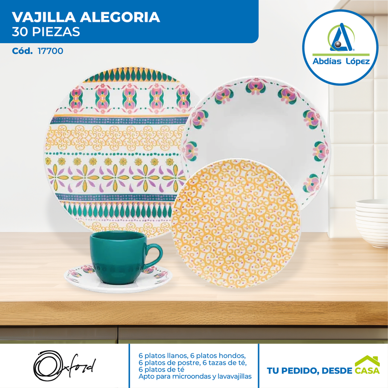 Vajilla de 30 Piezas Alegoria