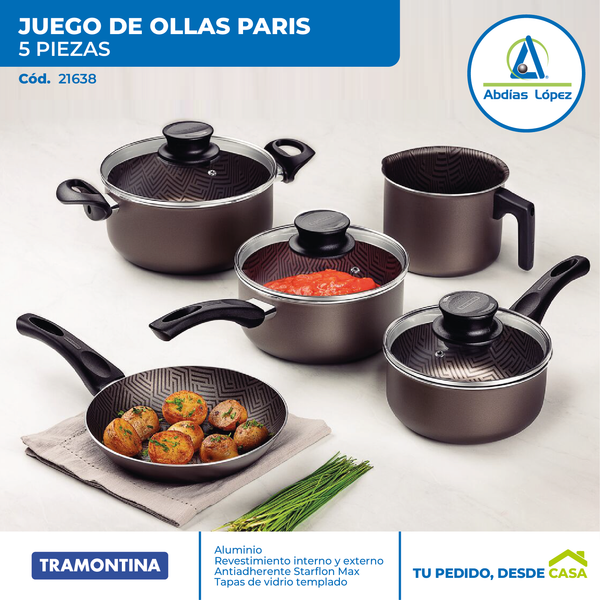 Juego de 5 Ollas Paris