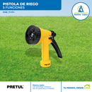 Pistola Plástica de Riego 5 Funciones