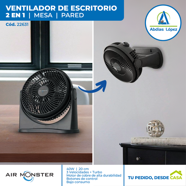 VENTILADOR DE ESCRITORIO 3VEL. AIR MONSTER