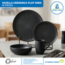 Vajilla Flat Onix de 16 piezas