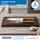 KIT PARA ASADO 3 PZAS CHURRASCO