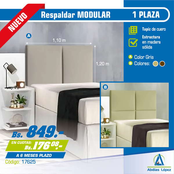 RESPALDAR - CABECERA PARA CAMA DE 1 PLAZA