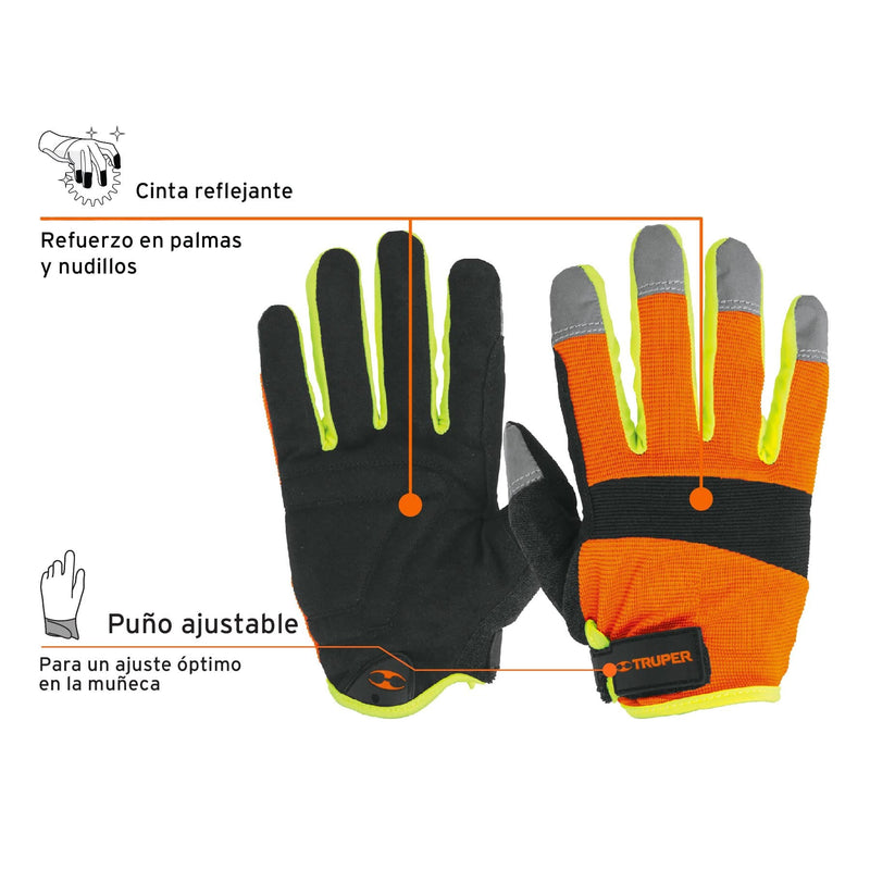 Guantes De Carnaza Sintetica Reflejante