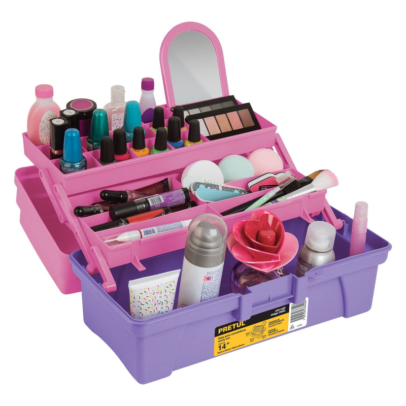Caja Cosmetiquera De 14 Color Rosa/Morado