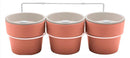 Kit 3 Vasos Autoiirigables Y Soporte  Terracota