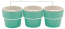 Kit Con 3 Vasos Autoirrigables Y Soporte Verde Menta
